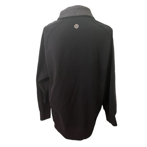 Lululemon Black Zip Front w/Herringbone Sleeves & Collar Jacket Mens  L - Picture 9 of 10